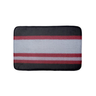 Tapis De Bain Noir blanc rouge : Motif en tissu lainé nui