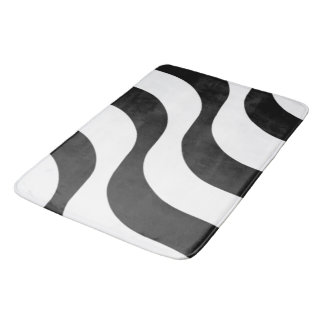 Tapis De Bain noir + blanc zèbre rayure motif moderne