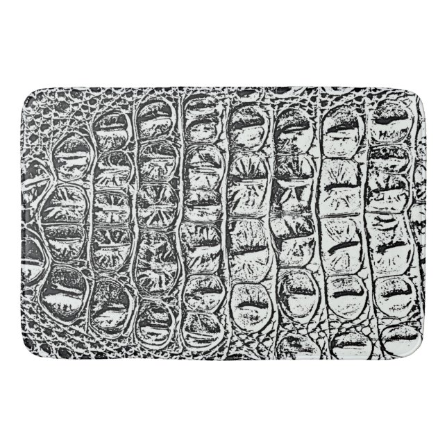 TAPIS DE BAIN NOIR D'ALLIGATOR DU CRU "HORNBACK" ET POIDS EN (Devant)