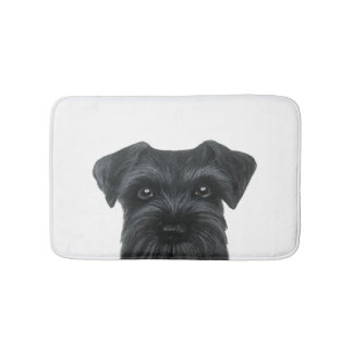 Tapis de bain noir de Schnauzer, conception