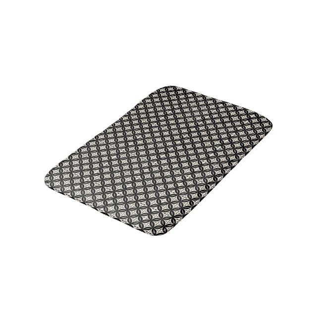 Tapis de bain noir et beige (Angle)