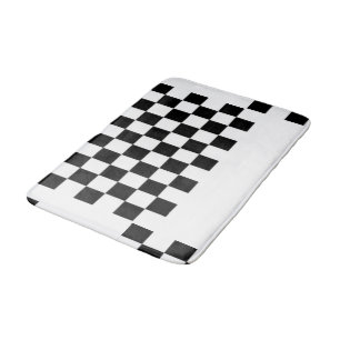 Tapis De Bain Noir et blanc à damiers