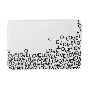 Tapis De Bain Noir et blanc AMOVE LOVE LOVE