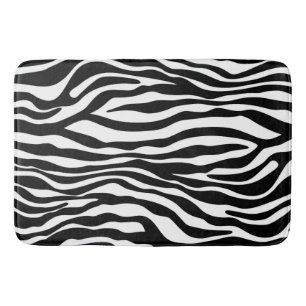 Tapis De Bain Noir et blanc de motif de rayures de zèbre + vos