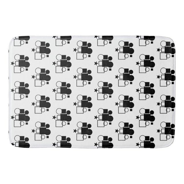 Tapis De Bain Noir et blanc : formes (Devant)