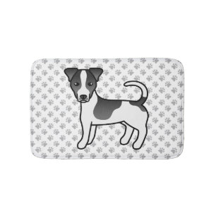Tapis De Bain Noir et blanc Manteau lisse Jack Russell Terrier C