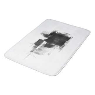 Tapis De Bain Noir et blanc minimaliste Art Abstrait Nr111