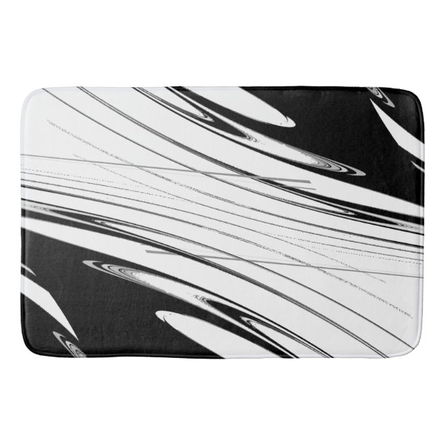 Tapis De Bain Noir et blanc moderne (Devant)