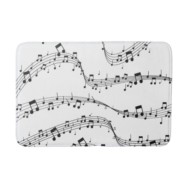 Tapis De Bain Noir et blanc note musicienne Motif (Devant)