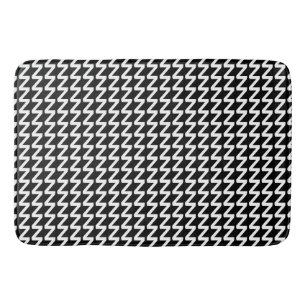 Tapis De Bain Noir et blanc Vagues pointues modernes