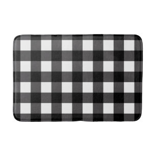 Tapis De Bain Noir et blanc Vichy Buffalo à carreaux écossais