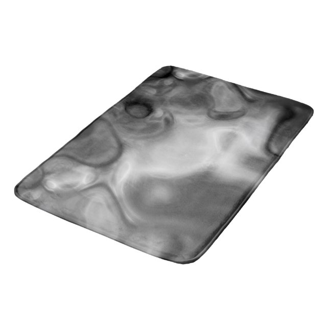 Tapis De Bain Noir et Marbre blanc abstrait (Angle)
