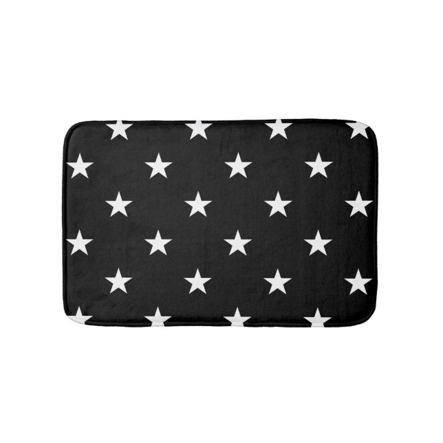 Tapis De Bain Noir Grandes Étoiles Bain Mat (Devant)