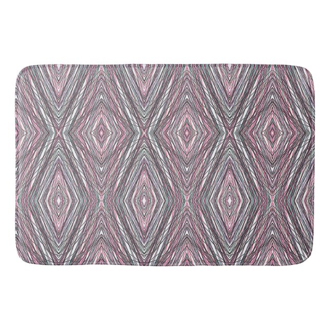 Tapis De Bain Noir gris rose et blanc (Devant)