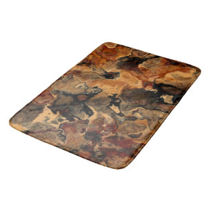 Tapis De Bain Noir, Rouge et Rouille
