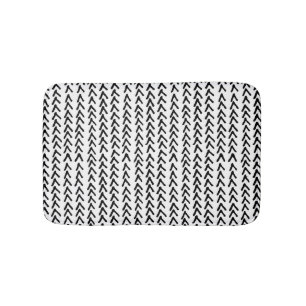 Tapis De Bain Noir Russe Motif Tribal Mat