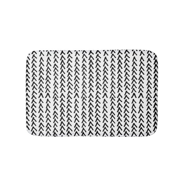 Tapis De Bain Noir Russe Motif Tribal Mat (Devant)