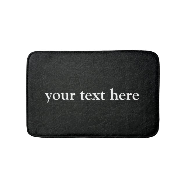 Tapis De Bain Noir tendance Monogramme élégant (Devant)