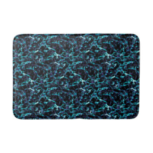 Tapis De Bain Noir Violet & Bleu Aqua Électrique Choquant