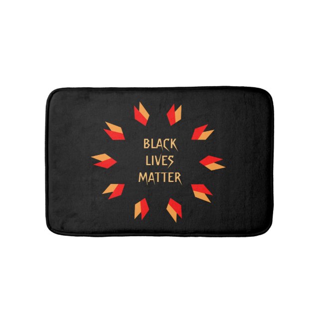 Tapis de bain noirs de matière des vies (Devant)