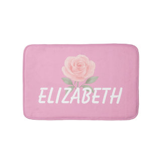Tapis De Bain Nom de fleur rose rose