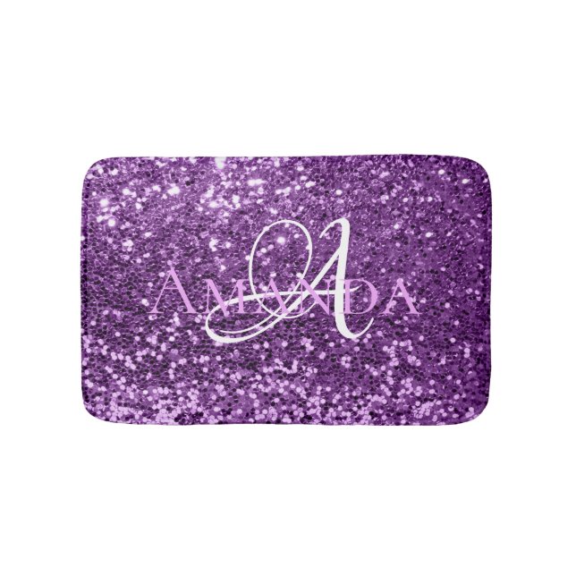 Tapis De Bain Nom de la Parties scintillant violet ultra violet  (Devant)