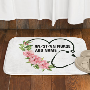 Tapis De Bain Nom de l'infirmière étudiante-inscrite-vétéran