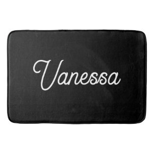 Tapis De Bain Nom d'écriture professionnelle noir personnalisé