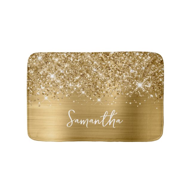 Tapis De Bain Nom du glamour doré Glittery (Devant)