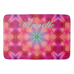 Tapis De Bain Nom du monogramme Motif couleur bleu étoile