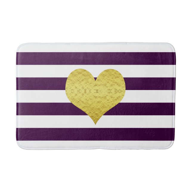 Tapis De Bain Nom du Motif Moderne Purple Stripes (Devant)