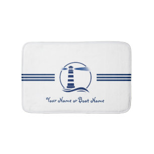 Tapis De Bain Nom ou bateau Nautical Classic Lighthouse Marine