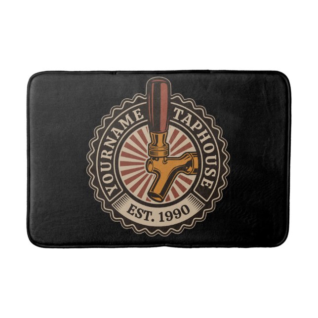 Tapis De Bain NOM Personnalisé Artisanat Bière Taphouse Brasseri (Devant)