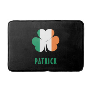 Tapis De Bain Nom personnalisé Celtic Irlande Shamrock Drapeau i