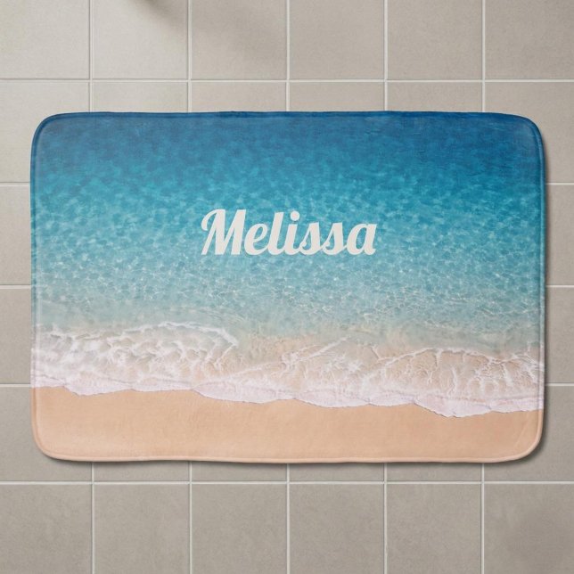 Tapis De Bain Nom personnalisé de rivage de plage (Créateur téléchargé)