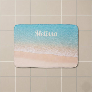 Tapis De Bain Nom personnalisé de rivage océanique