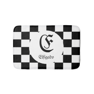 Tapis De Bain Nom personnalisé du joueur d'échecs initial