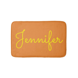 Tapis De Bain Nom personnalisé du texte jaune sur le billard or