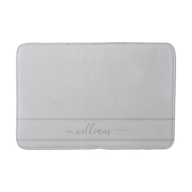 Tapis De Bain Nom personnalisé gris clair (Devant)