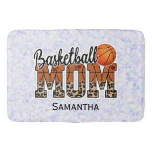 Tapis De Bain Nom personnalisé Maman de basket-ball Fête des m
