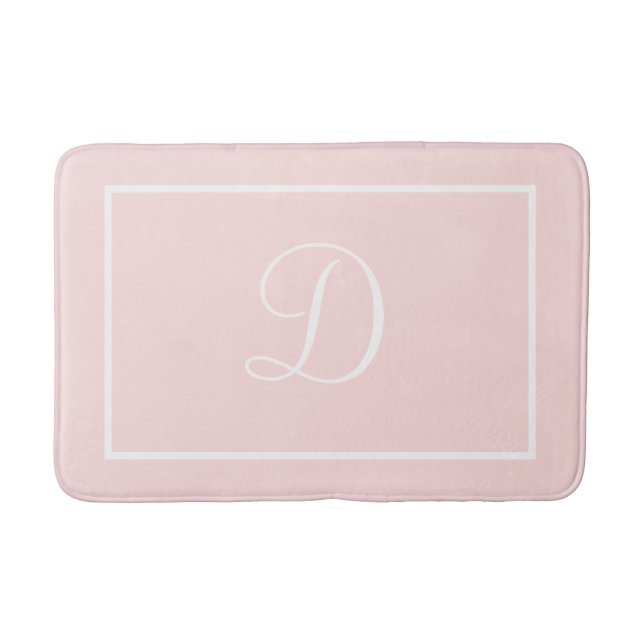 Tapis De Bain Nom personnalisé ou rose initial (Devant)