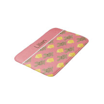Nom personnalisé souris et motif rose fromage