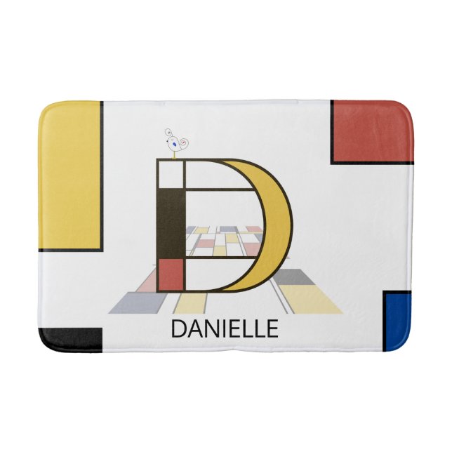 Tapis De Bain Noplasticisme incroyable Art Monogramme. Lettre D (Devant)