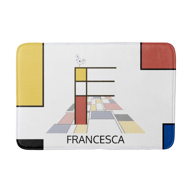 Tapis De Bain Noplasticisme incroyable Art Monogramme. Lettre F (Devant)