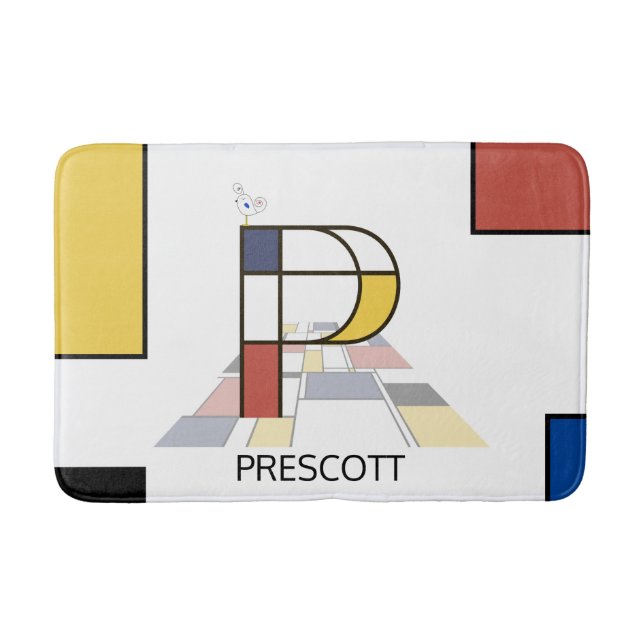 Tapis De Bain Noplasticisme incroyable Art Monogramme. Lettre P (Devant)