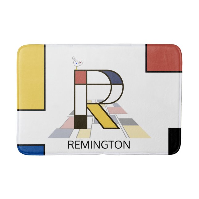 Tapis De Bain Noplasticisme incroyable Art Monogramme. Lettre R (Devant)