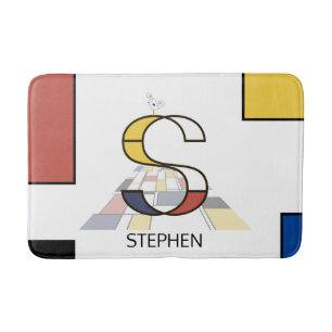 Tapis De Bain Noplasticisme incroyable Art Monogramme. Lettre S