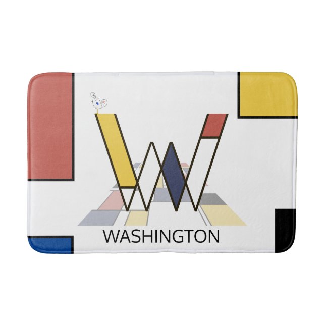 Tapis De Bain Noplasticisme incroyable Art Monogramme. Lettre W (Devant)