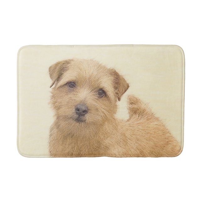 Tapis De Bain Norfolk Terrier Peinture - Art Chien original (Devant)