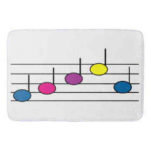 Tapis De Bain Notes de musique colorées motif moderne 